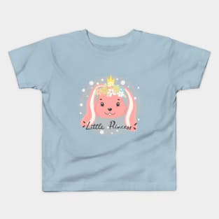 Cute little pink bunny princess with flower crown for little princess Kids T-Shirt